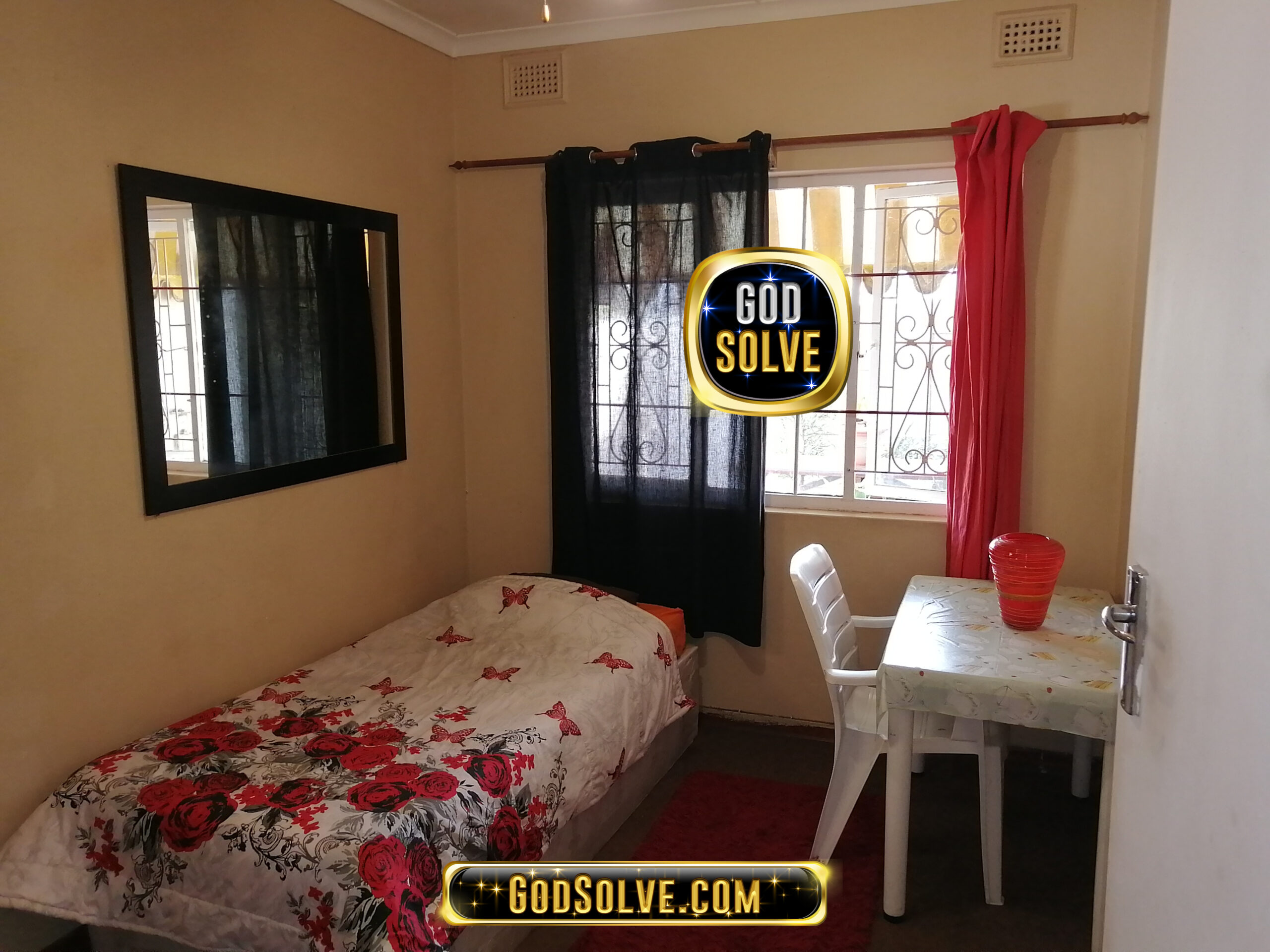 Single furnished room at Godsolve Accommodation for professionals in Durban